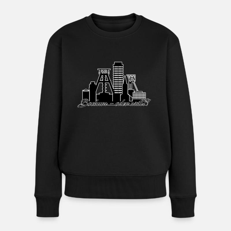 Bochum // Illustration - Frauen Premium Bio Pullover - Schwarz