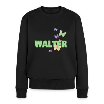Geschenk für Walter - Frauen Premium Bio Pullover - Schwarz - Vorne - Julia (174cm)