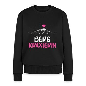Wandern Watzmann Herz Bergkraxlerin Alpenherz Girl - Frauen Premium Bio Pullover - Schwarz - Vorne - Julia (174cm)