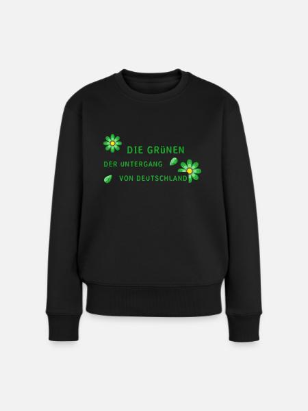 Deutschland die Grünen grün - Frauen Premium Bio Pullover - Schwarz