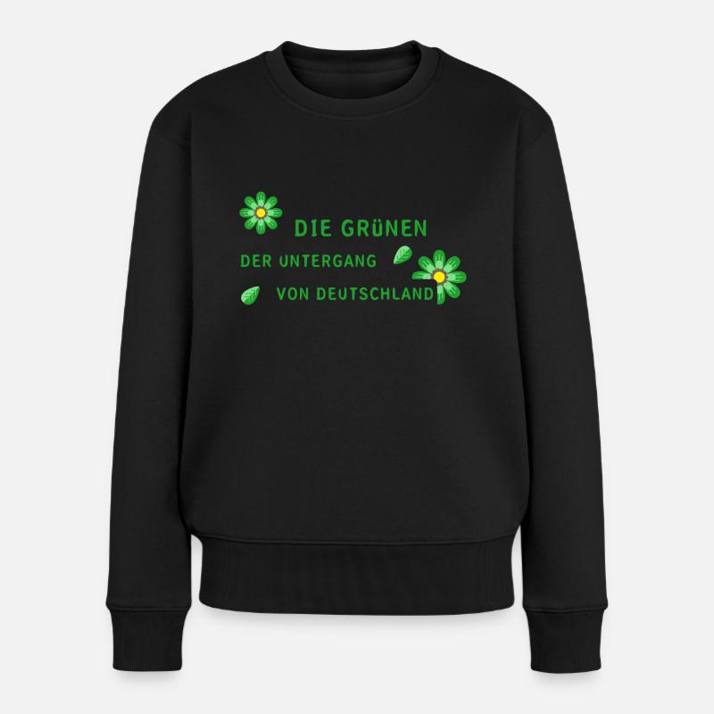Deutschland die Grünen grün - Frauen Premium Bio Pullover - Schwarz