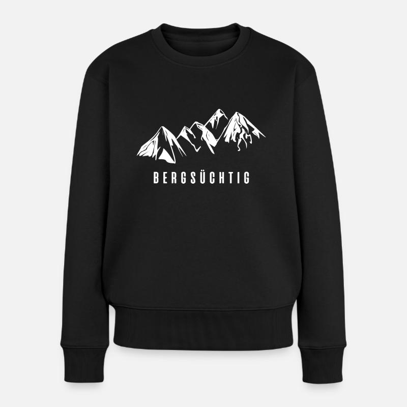 bergsüchtig - Frauen Premium Bio Pullover - Schwarz