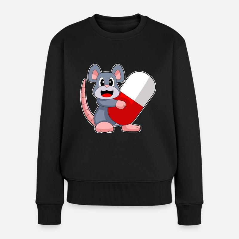 Maus Arzt Medizin - Frauen Premium Bio Pullover - Schwarz