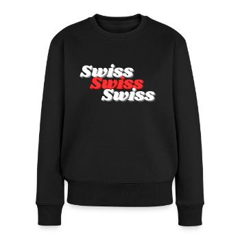 Swiss - 3-fache Ausführung - Frauen Premium Bio Pullover - Schwarz - Vorne - Julia (174cm)