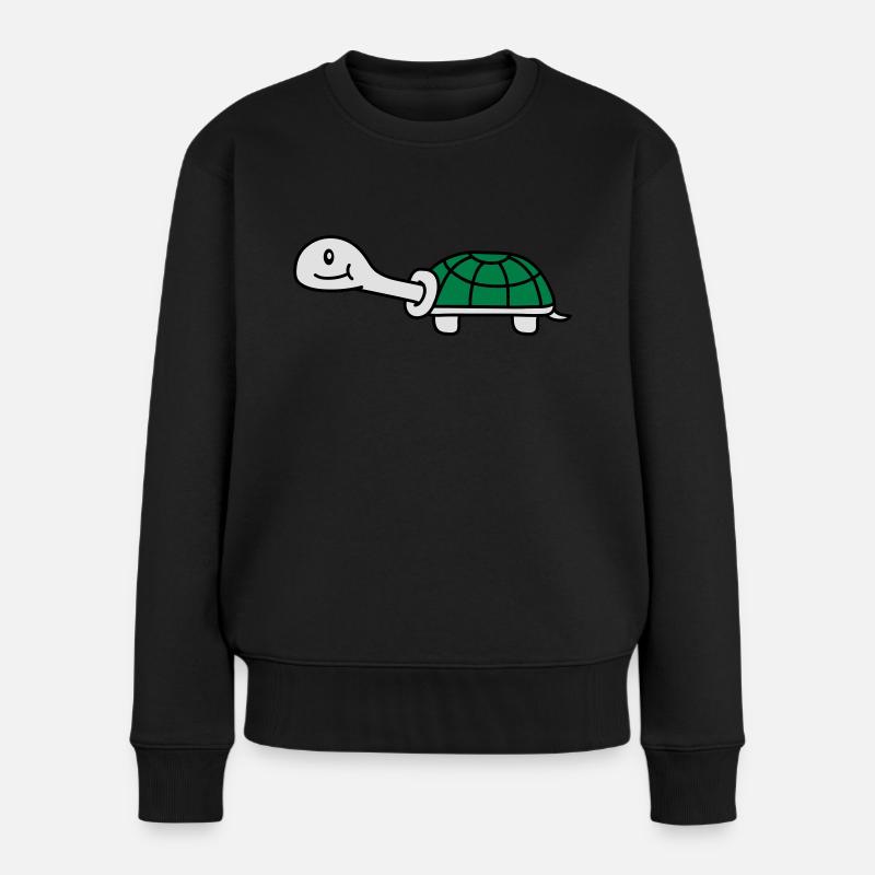 Cute Turtle - Frauen Premium Bio Pullover - Schwarz