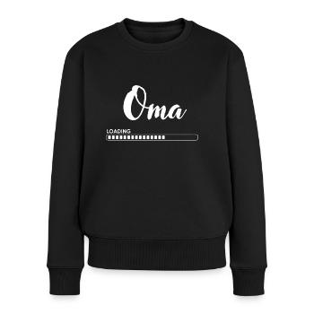 oma loading weiss - Frauen Premium Bio Pullover - Schwarz - Vorne - Julia (174cm)
