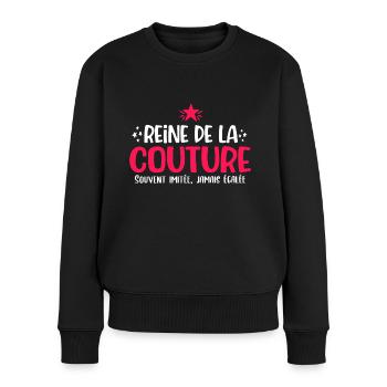 Couture cadeau drôle couturière femme - Pull Premium bio Femme - noir - Devant - Julia (174cm)