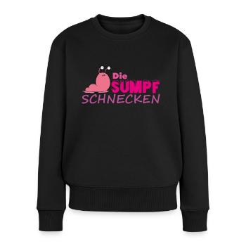 Muddy run shirt mud Lauf Matsch Schnecken obstacle - Frauen Premium Bio Pullover - Schwarz - Vorne - Julia (174cm)