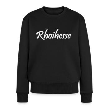 Rhoihesse - Frauen Premium Bio Pullover - Schwarz - Vorne - Julia (174cm)