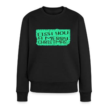 tshirts de pêche à l’achigan ordinateur présent blague - Pull Premium bio Femme - noir - Devant - Julia (174cm)