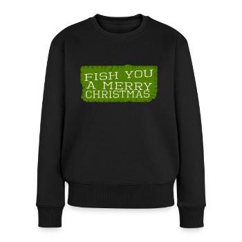 Couples Funny Sayings Happy Fun Dork Angler - Women's Premium Organic Jumper - black - Front - Julia (174cm)