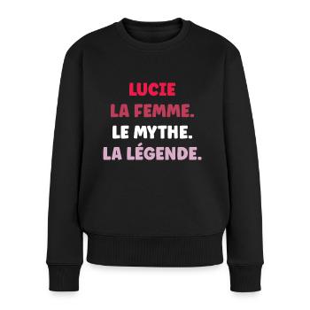 La femme le mythe la légende lucie - Pull Premium bio Femme - noir - Devant - Julia (174cm)