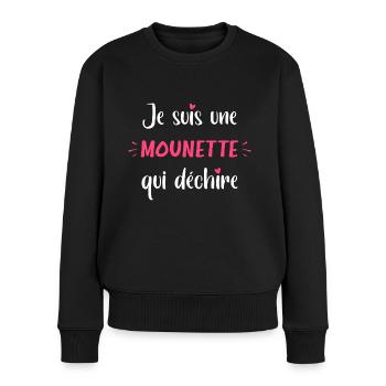 Super Mounette - Pull Premium bio Femme - noir - Devant - Julia (174cm)