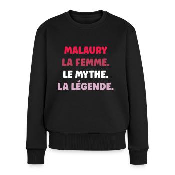 Malaury la femme le mythe la légende - Pull Premium bio Femme - noir - Devant - Julia (174cm)
