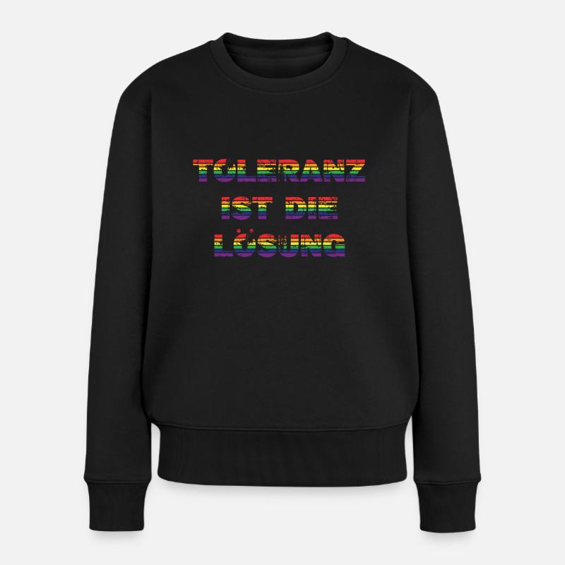 Toleranz - Frauen Premium Bio Pullover - Schwarz