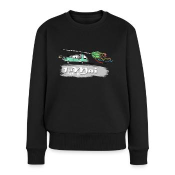 Erster Mai - Frauen Premium Bio Pullover - Schwarz - Vorne - Julia (174cm)