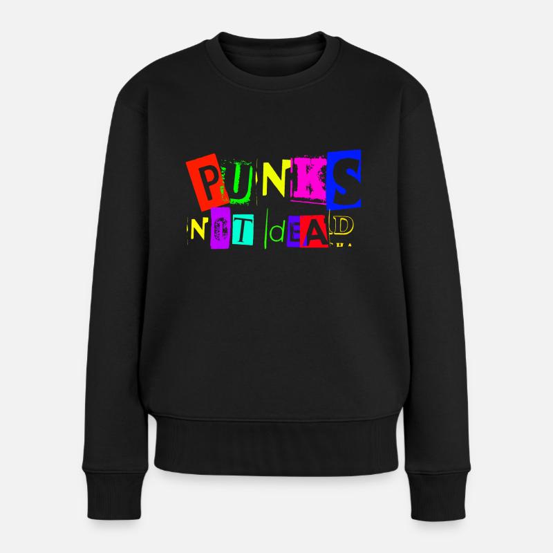 PUNKS NOT DEAD - Frauen Premium Bio Pullover - Schwarz