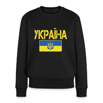 Support Ukraine with Ukraina flag - Women's Premium Organic Jumper - black - Front - Julia (174cm)