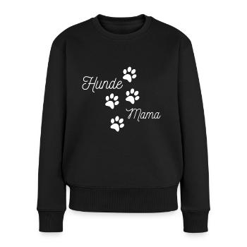Hunde Mama Hundepfoten - Frauen Premium Bio Pullover - Schwarz - Vorne - Julia (174cm)
