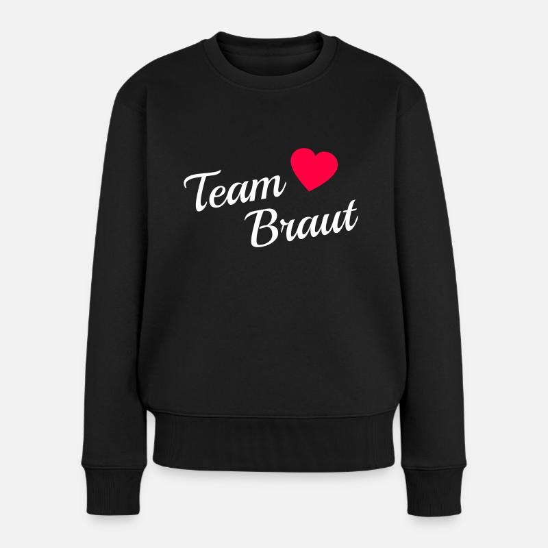 Team Braut white - Frauen Premium Bio Pullover - Schwarz