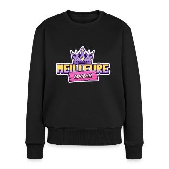 Meilleure maman. Reine des mamans - Pull Premium bio Femme - noir - Devant - Julia (174cm)