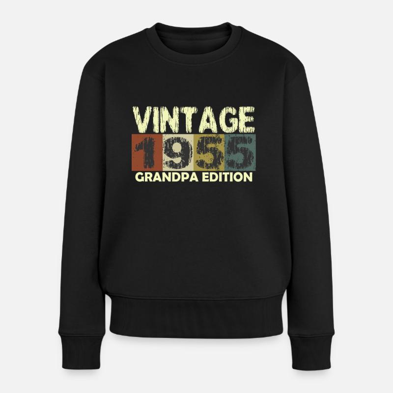 Vintage Birthday rétro sunset design - Pull Premium bio Femme - noir
