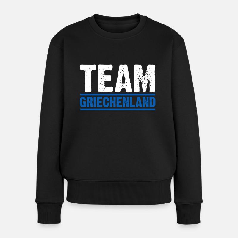 Griechen Grieche Griechenland - Frauen Premium Bio Pullover - Schwarz