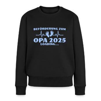 Schwangerschaft ankündigen Opa 2025 loading - Frauen Premium Bio Pullover - Schwarz - Vorne - Julia (174cm)