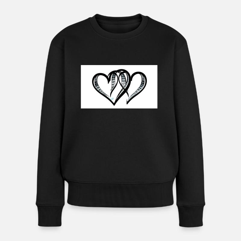 Ein doppeltes Herz - Frauen Premium Bio Pullover - Schwarz