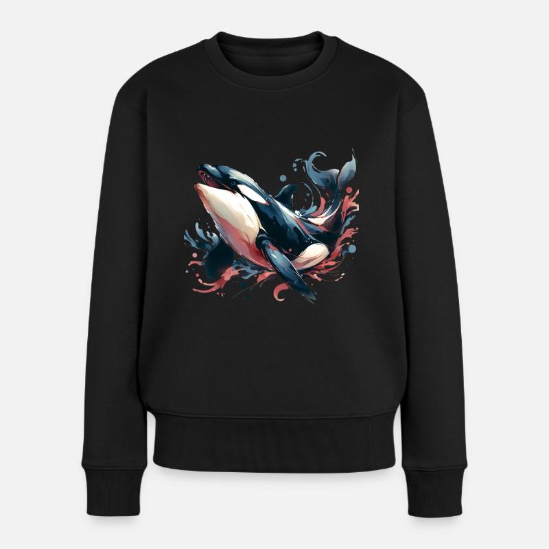 Orca Schwertwal - Frauen Premium Bio Pullover - Schwarz