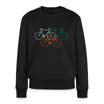 bike fahrrad fixie rad drahtesel - Frauen Premium Bio Pullover - Schwarz - Vorne - Julia (174cm)