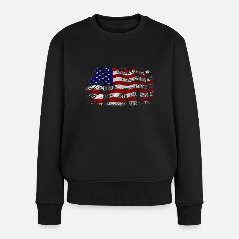 usa - Pull Premium bio Femme - noir