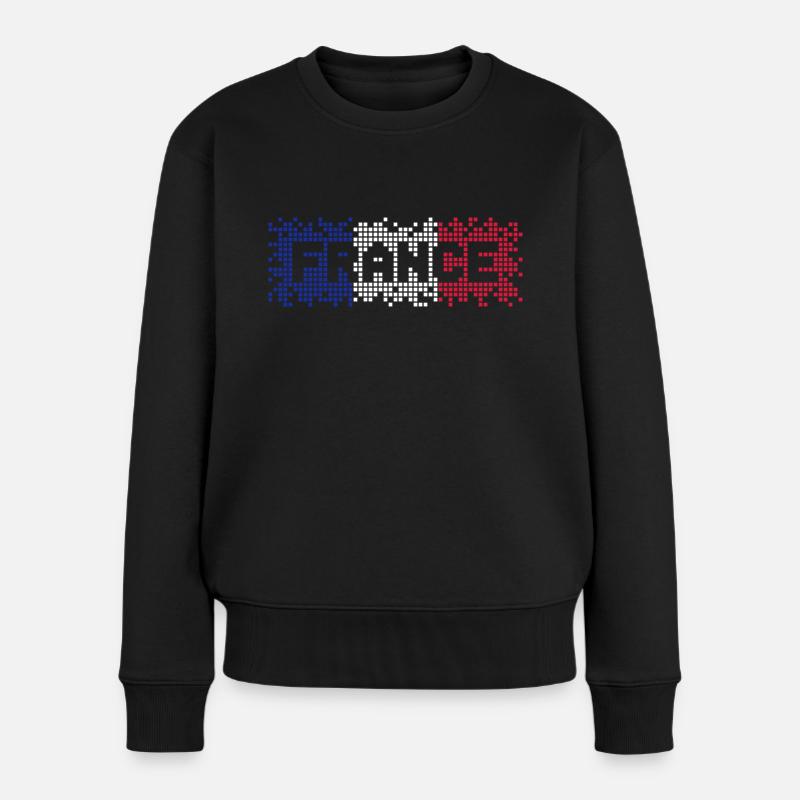 Frankreich France - Frauen Premium Bio Pullover - Schwarz