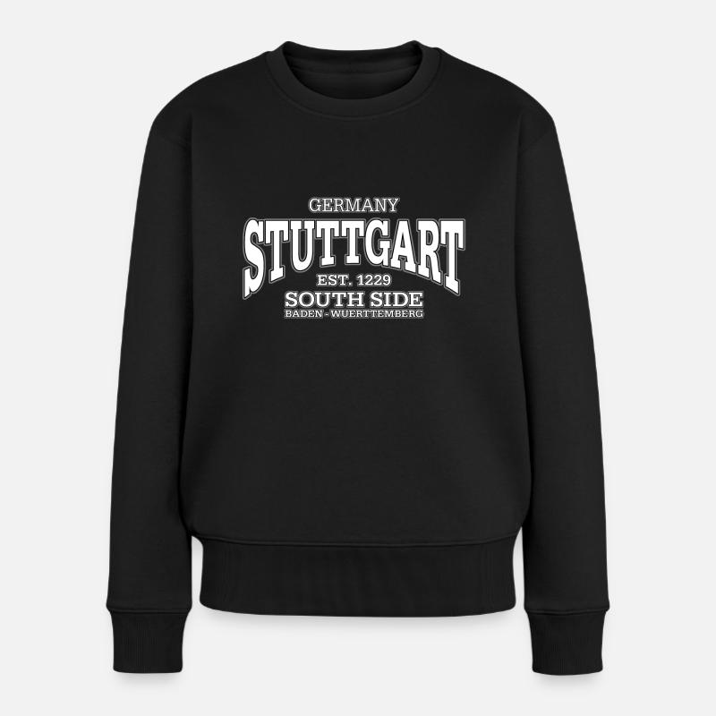 Stuttgart (white) - Frauen Premium Bio Pullover - Schwarz