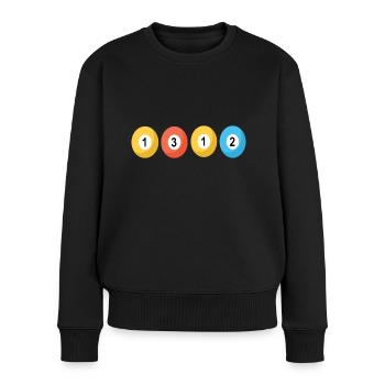 1312 acab - Frauen Premium Bio Pullover - Schwarz - Vorne - Julia (174cm)