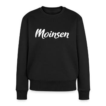Moinsen White - Frauen Premium Bio Pullover - Schwarz - Vorne - Julia (174cm)