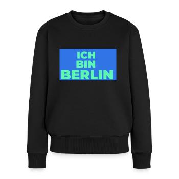 Ich bin Berlin - Frauen Premium Bio Pullover - Schwarz - Vorne - Julia (174cm)