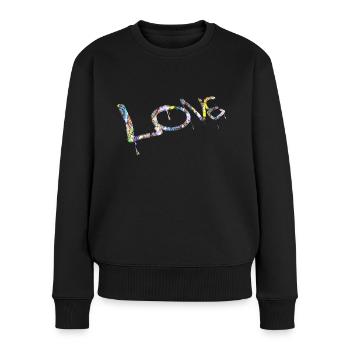 Graffiti-Stil Splash Hip-Hop-Farben Maler Liebe - Frauen Premium Bio Pullover - Schwarz - Vorne - Julia (174cm)