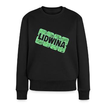 Vorname Lidwina - Frauen Premium Bio Pullover - Schwarz - Vorne - Julia (174cm)