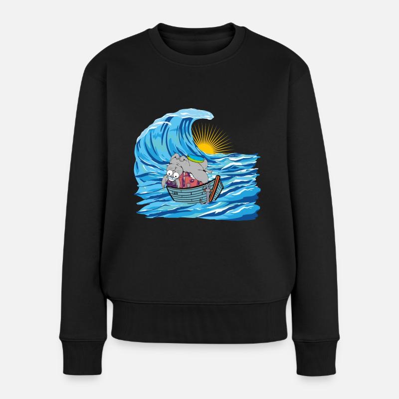 Hase Hasen Kreuzfahrt Seefahrer Boot Boote Matrose - Frauen Premium Bio Pullover - Schwarz