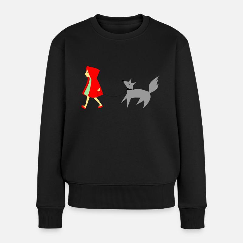 Le Petit Chaperon Rouge et le Loup - Pull Premium bio Femme - noir
