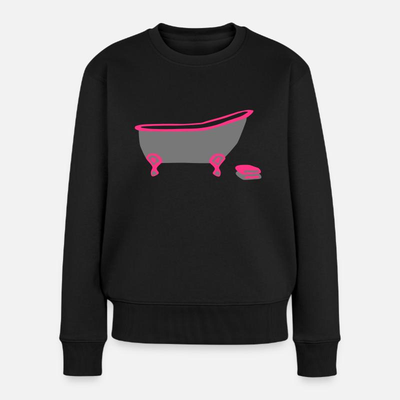 Badewanne - Frauen Premium Bio Pullover - Schwarz
