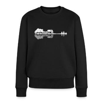BaumGeige - Frauen Premium Bio Pullover - Schwarz - Vorne - Julia (174cm)