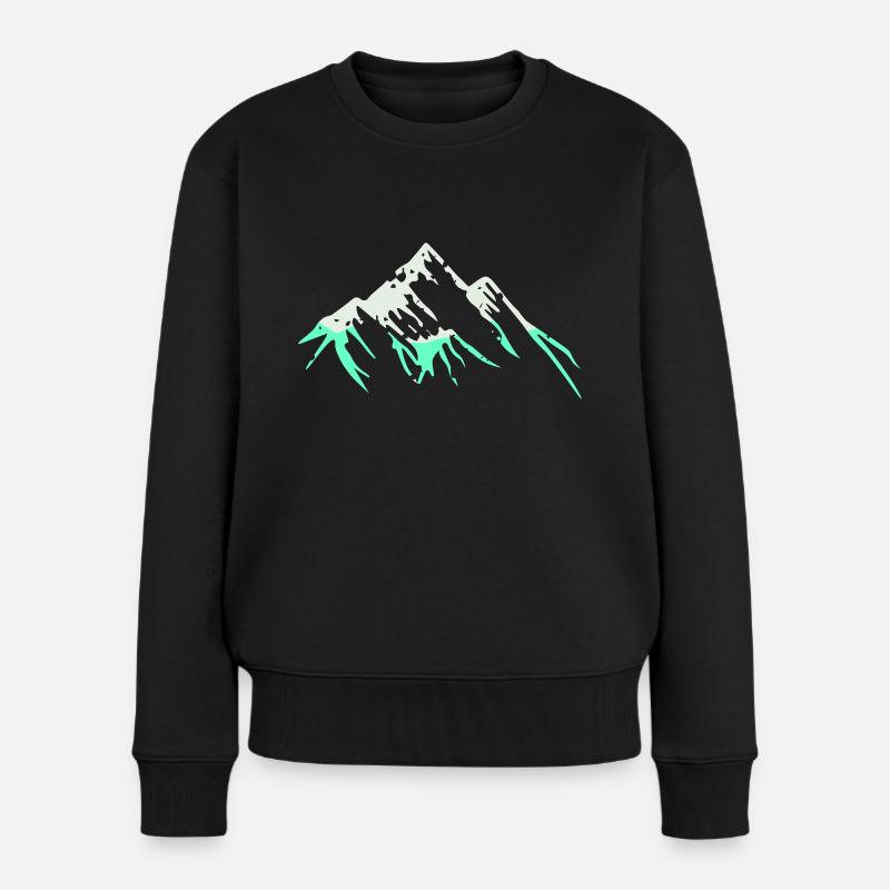 mountains 001 - Frauen Premium Bio Pullover - Schwarz