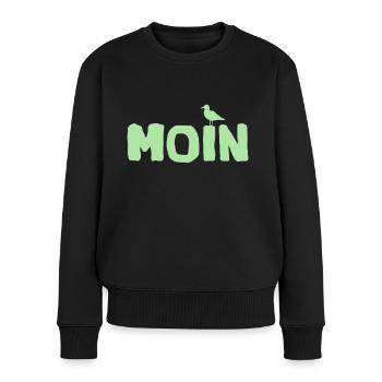 Moin la mouette - Idée cadeau chemise - Pull Premium bio Femme - noir - Devant - Julia (174cm)