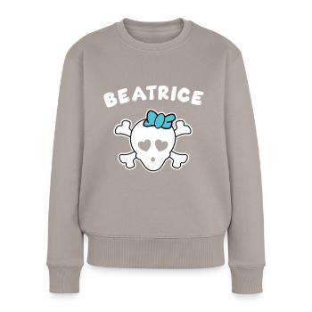 Piratin Beatrice Design für Mädchen und Frauen - Frauen Premium Bio Pullover - Taupe - Vorne - Julia (174cm)