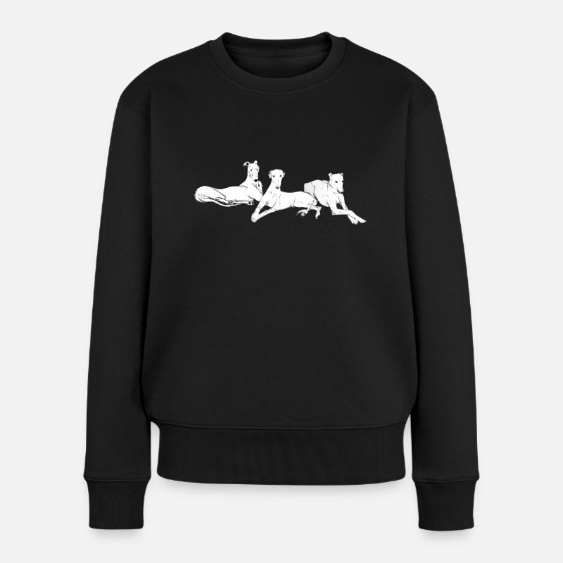 Drei Windhunde - Frauen Premium Bio Pullover - Schwarz