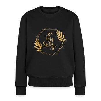 Große Schwester - Frauen Premium Bio Pullover - Schwarz - Vorne - Julia (174cm)