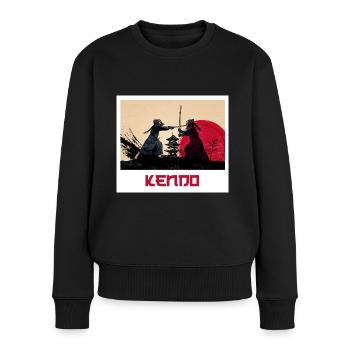 Kendo combat à l’épée - Pull Premium bio Femme - noir - Devant - Julia (174cm)