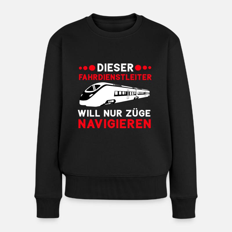 Fahrdienstleiter und Eisenbahner witzig Beruf - Frauen Premium Bio Pullover - Schwarz